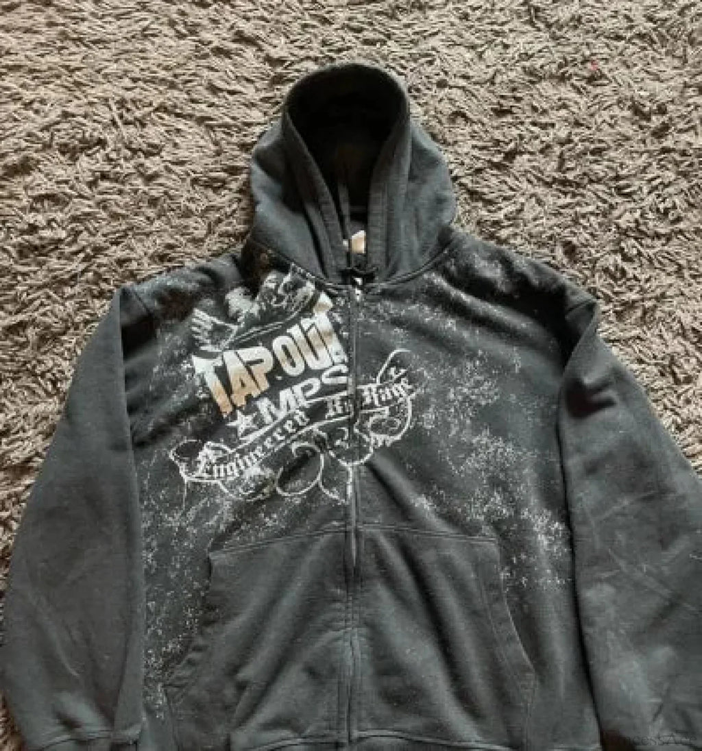 Grunge Zip Up Sweatshirt