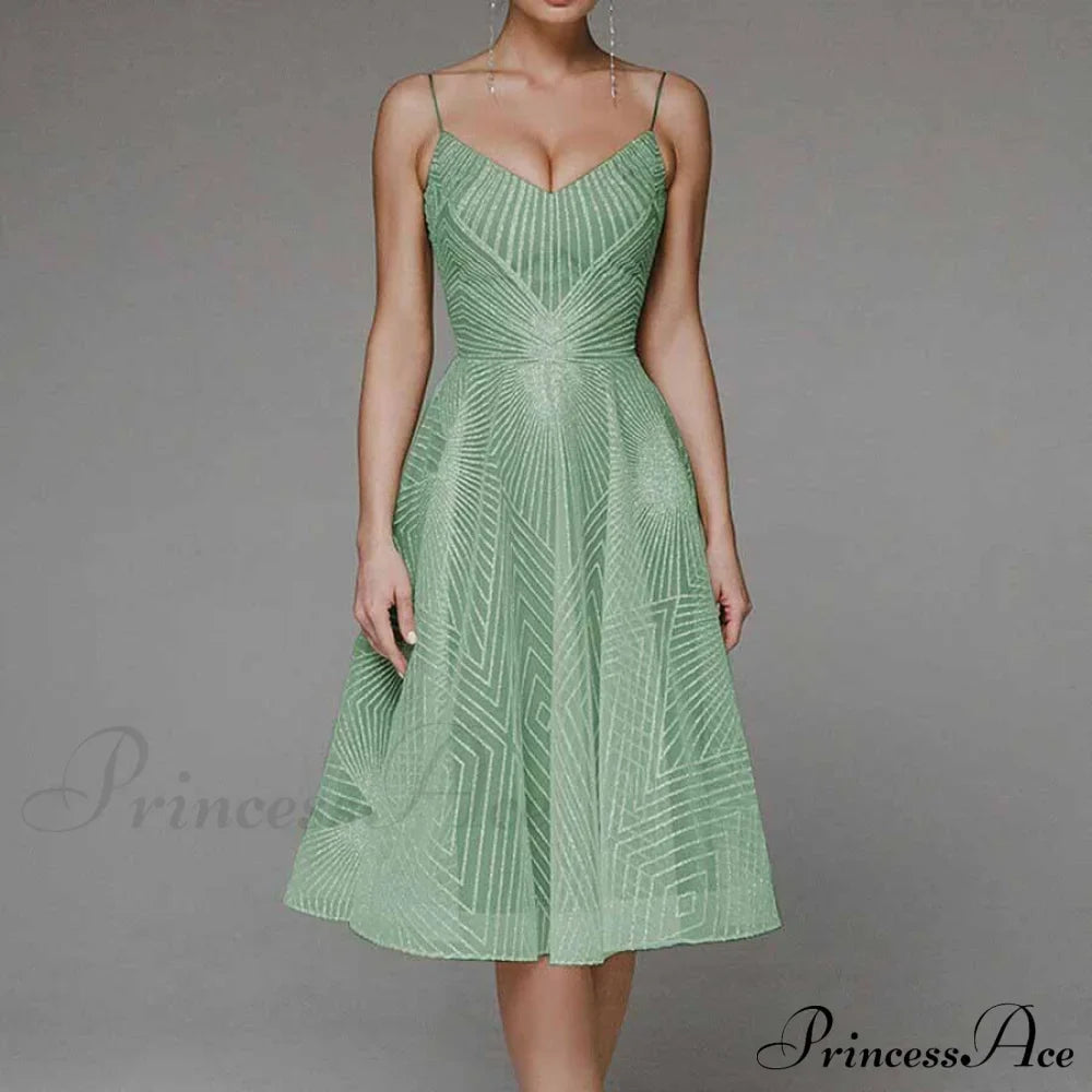 Guest Embroidered Formal Elegant Midi Warm-Season Wedding Evening Party - Backless Gown for Women Dress