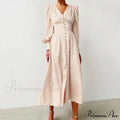Guest Wedding Satin Full-Length Silk Gown Mid-Calf Empire Evening Vintage Party Buttons Dress