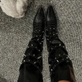 Gullick Seductive Punk Pointed Toe Wedge Gothic Boot
