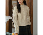 Cable Knit Mock Neck Sweater