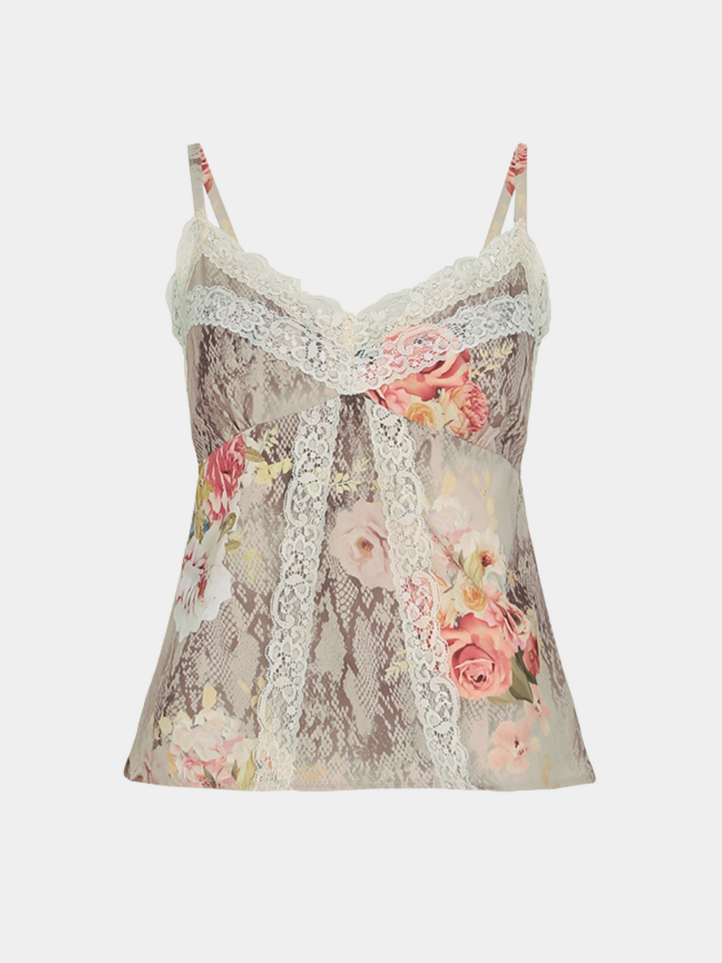 Elodie Lace-Trim Floral Top