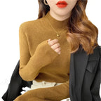 Half High Collar Crochet Y2k Sweater