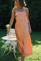 Half Open Back Charming Sleeveless Silky Dress