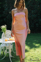 Half Open Back Charming Sleeveless Silky Dress