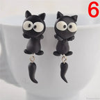 Halloween Dark Spider Amulet Stud Earring