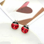 Halloween Dark Spider Amulet Stud Earring