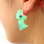 Halloween Dark Spider Amulet Stud Earring