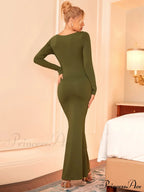 Halter Cut Graceful Out Bodycon Dress