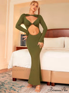 Halter Cut Graceful Out Bodycon Dress