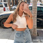 Halter Neck Contrast Trendy Crop Tops