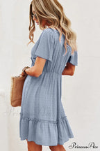 Halter Neck Cutout Trendy Front Solid Color Dress