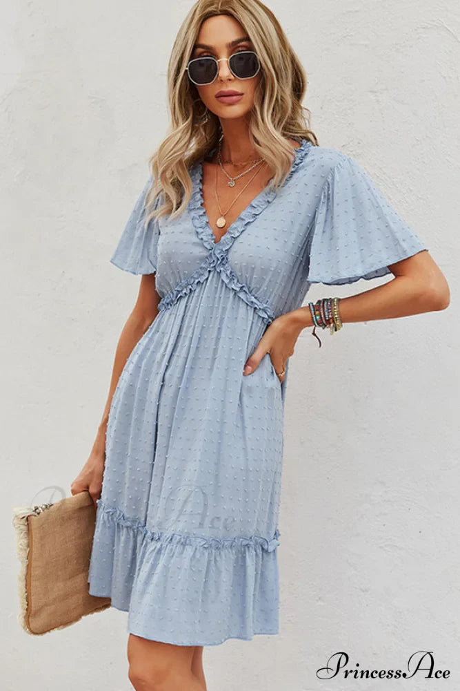 Halter Neck Cutout Trendy Front Solid Color Dress