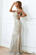 Halter Neck Sequin Charming Mermaid Prom Dress