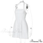 Halter Solid Stylish Mini Dress