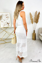 Hannah Knit Crop Charming Top + Skirt Set