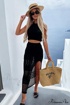 Hannah Knit Crop Charming Top + Skirt Set
