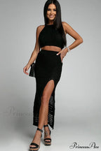 Hannah Knit Crop Charming Top + Skirt Set