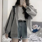 Harajuku Arm Long Hoodie Oversized - - Women's - Fit Loose - Boyfriend Style Street Casual Fleece Sweatshirt Material