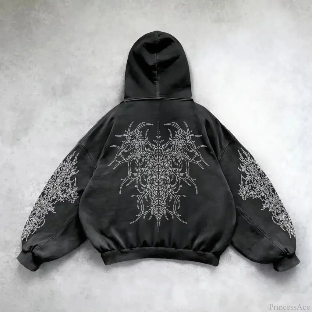 Harajuku Mysterious Printed Hoodie