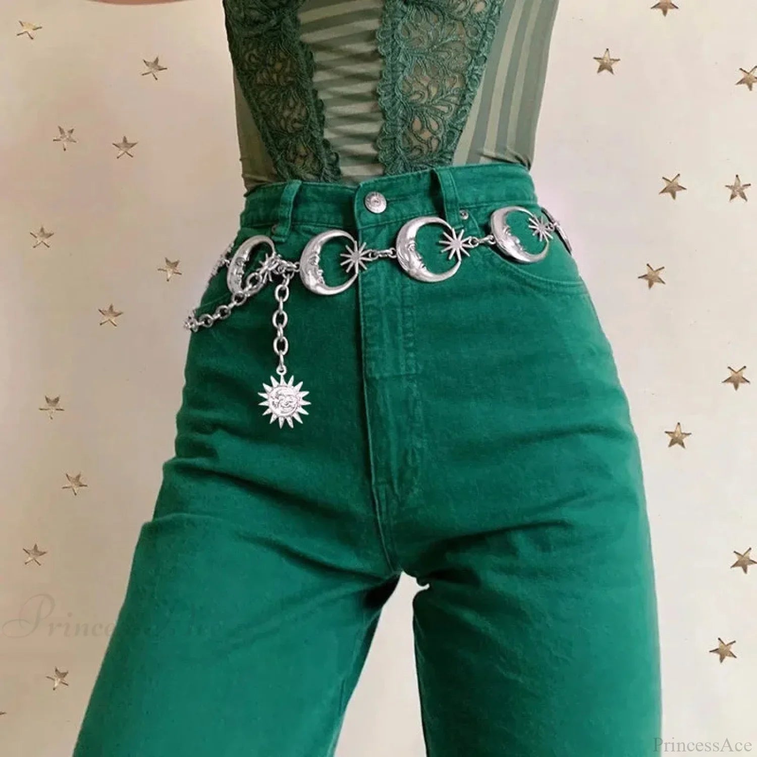 Harajuku Mysterious Rebel Moon Metal Belt