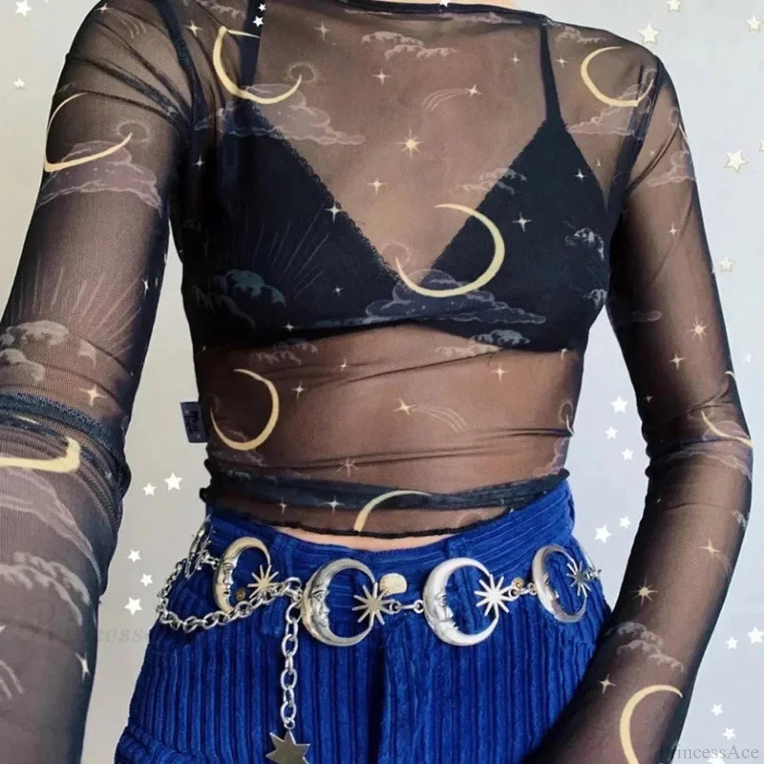 Harajuku Mysterious Rebel Moon Metal Belt