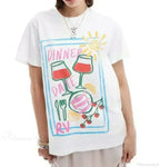 Harajuku Popular Flowers Graphic T-shirt