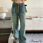 Harajuku Trend Japanese Style High-Waisted Straight New Autumn Leg Fashion Jean
