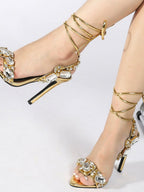 Harlow Ankle Rhinestone Toe Heel