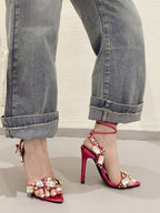 Harlow Ankle Rhinestone Toe Heel