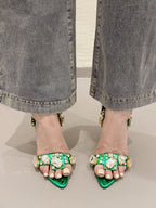 Harlow Ankle Rhinestone Toe Heel