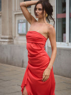 Harper Bandeau Slit Maxi Dress