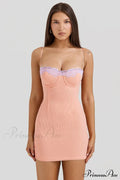 Harper Sorbet Lace Charming Trimmed Mini Dress
