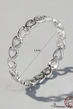 Heart Design Silver Wedding Band Ring