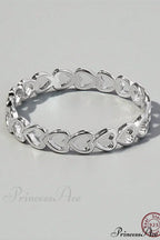 Heart Design Silver Wedding Band Ring