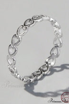Heart Design Silver Wedding Band Ring