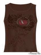 Heart Print Graceful White Crop Top