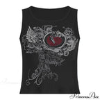 Heart Print Graceful White Crop Top