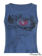 Heart Print Graceful White Crop Top
