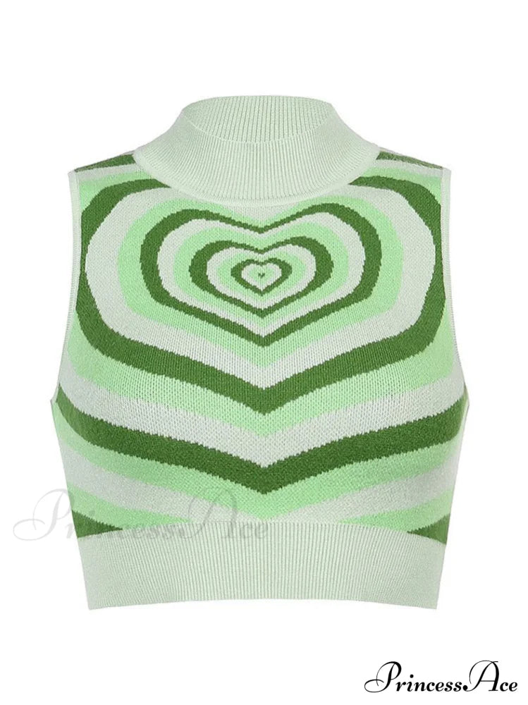 Heart Rhinestone Crop Tank
