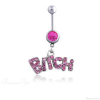 Heavenly Feathers Rose Dark Belly Ring