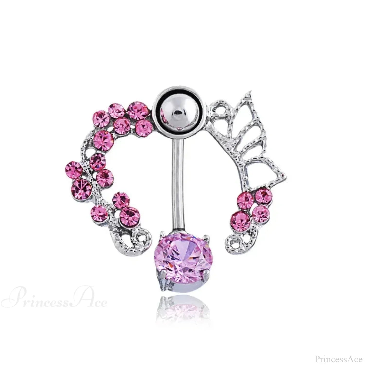 Heavenly Feathers Rose Dark Belly Ring