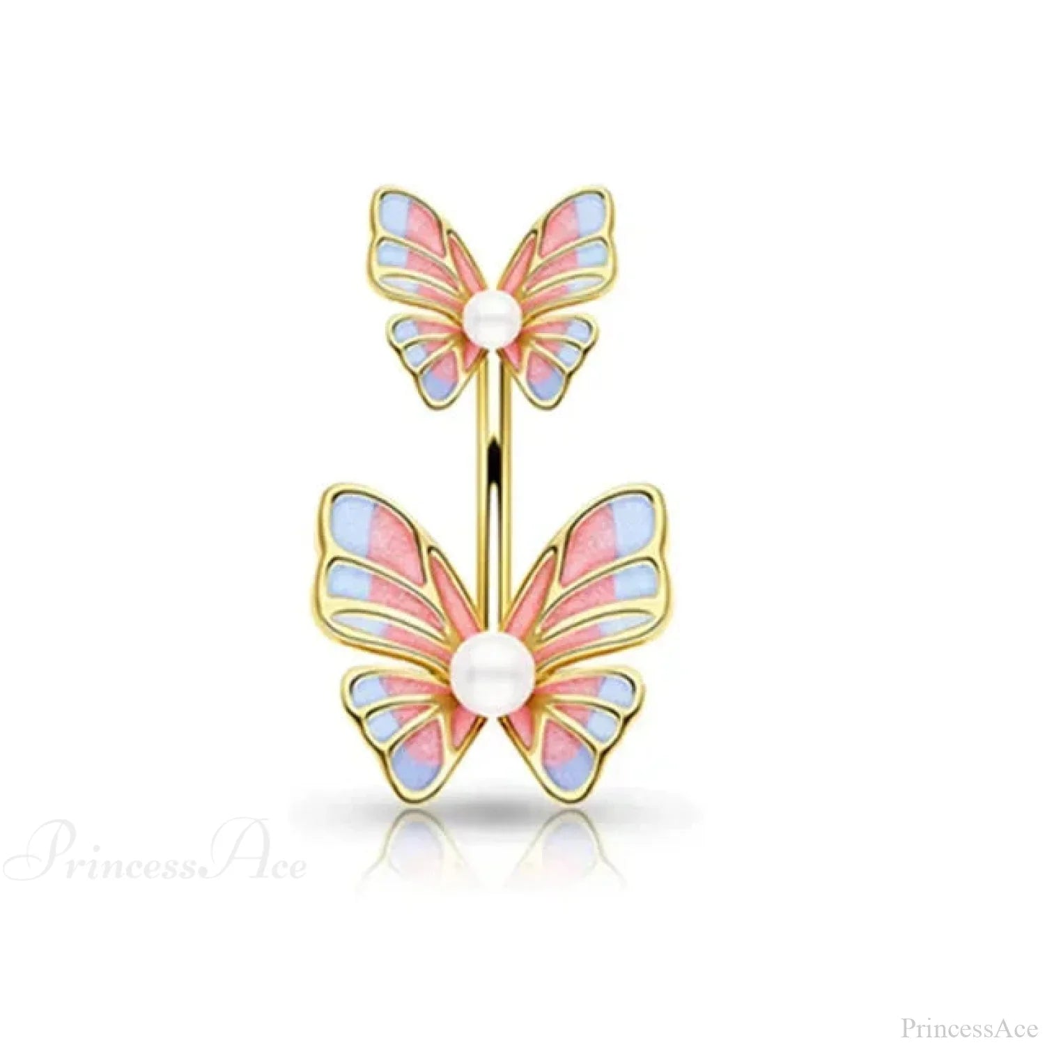 Heavenly Feathers Rose Dark Belly Ring