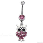Heavenly Feathers Rose Dark Belly Ring