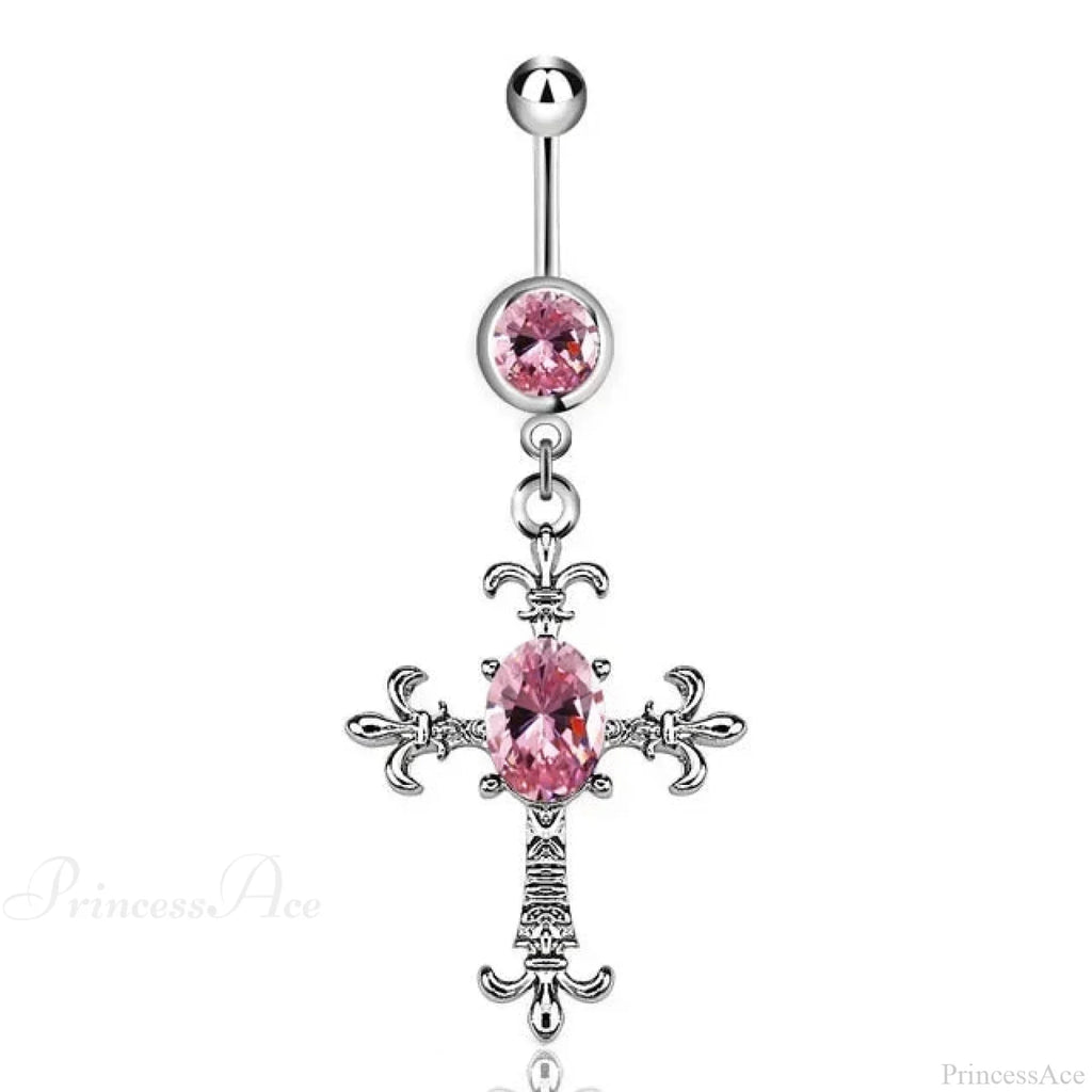 Heavenly Feathers Rose Dark Belly Ring