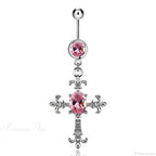 Heavenly Feathers Rose Dark Belly Ring