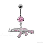 Heavenly Feathers Rose Dark Belly Ring