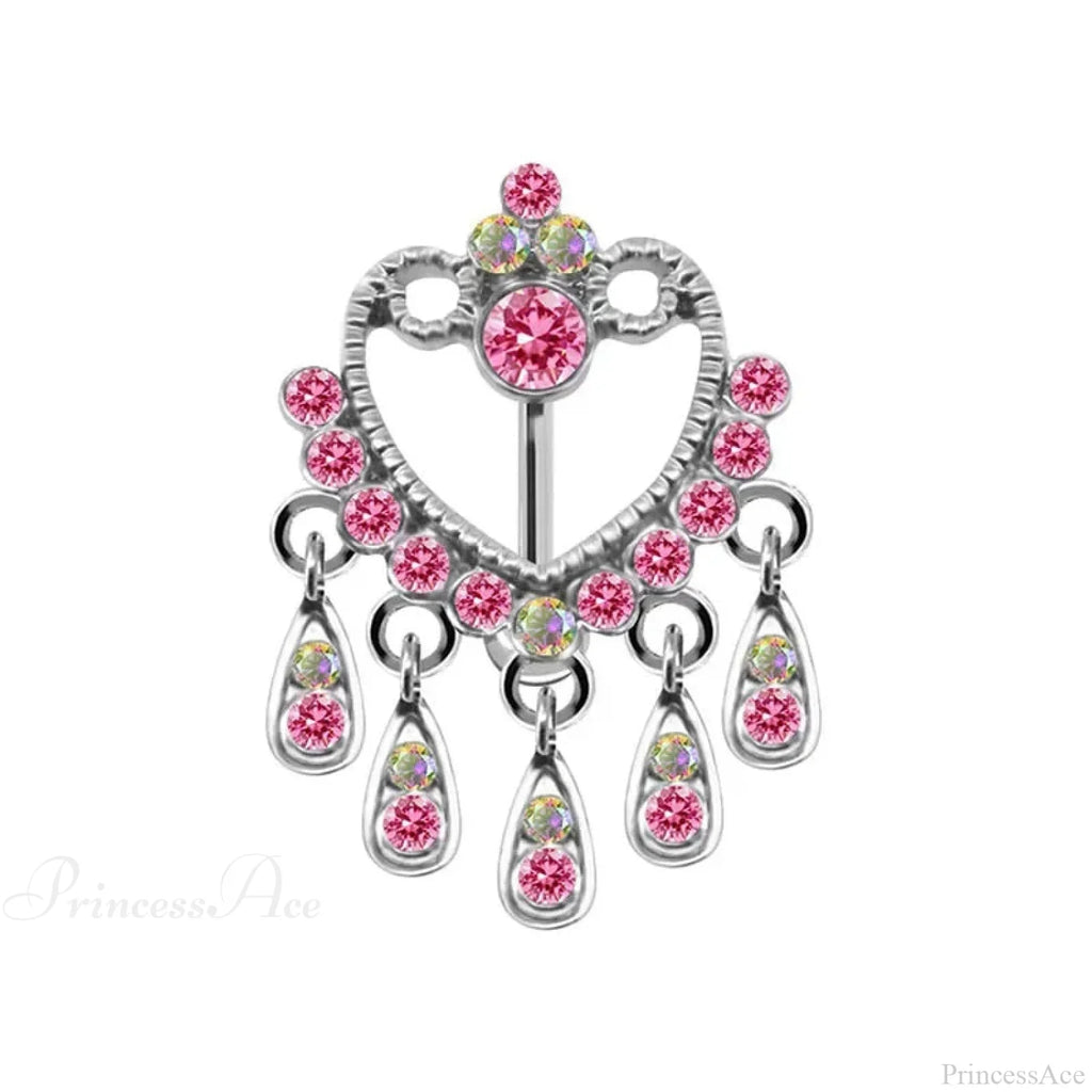 Heavenly Feathers Rose Dark Belly Ring