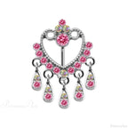 Heavenly Feathers Rose Dark Belly Ring