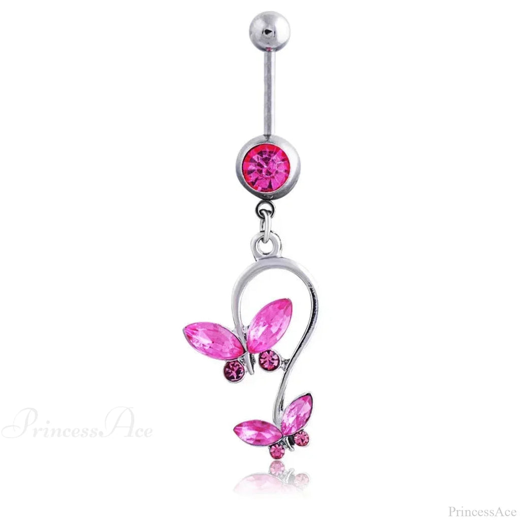 Heavenly Feathers Rose Dark Belly Ring